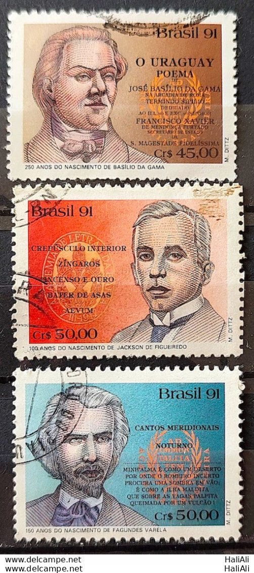 C 1746 Brazil Stamp Literature Basilio Of The Range Fagundes Varela 1991 Block Of 4 Circulated 1 - Oblitérés