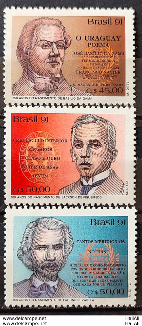 C 1746 Brazil Stamp Literature Basilio Of The Range Fagundes Varela 1991 Block Of 4 - Unused Stamps