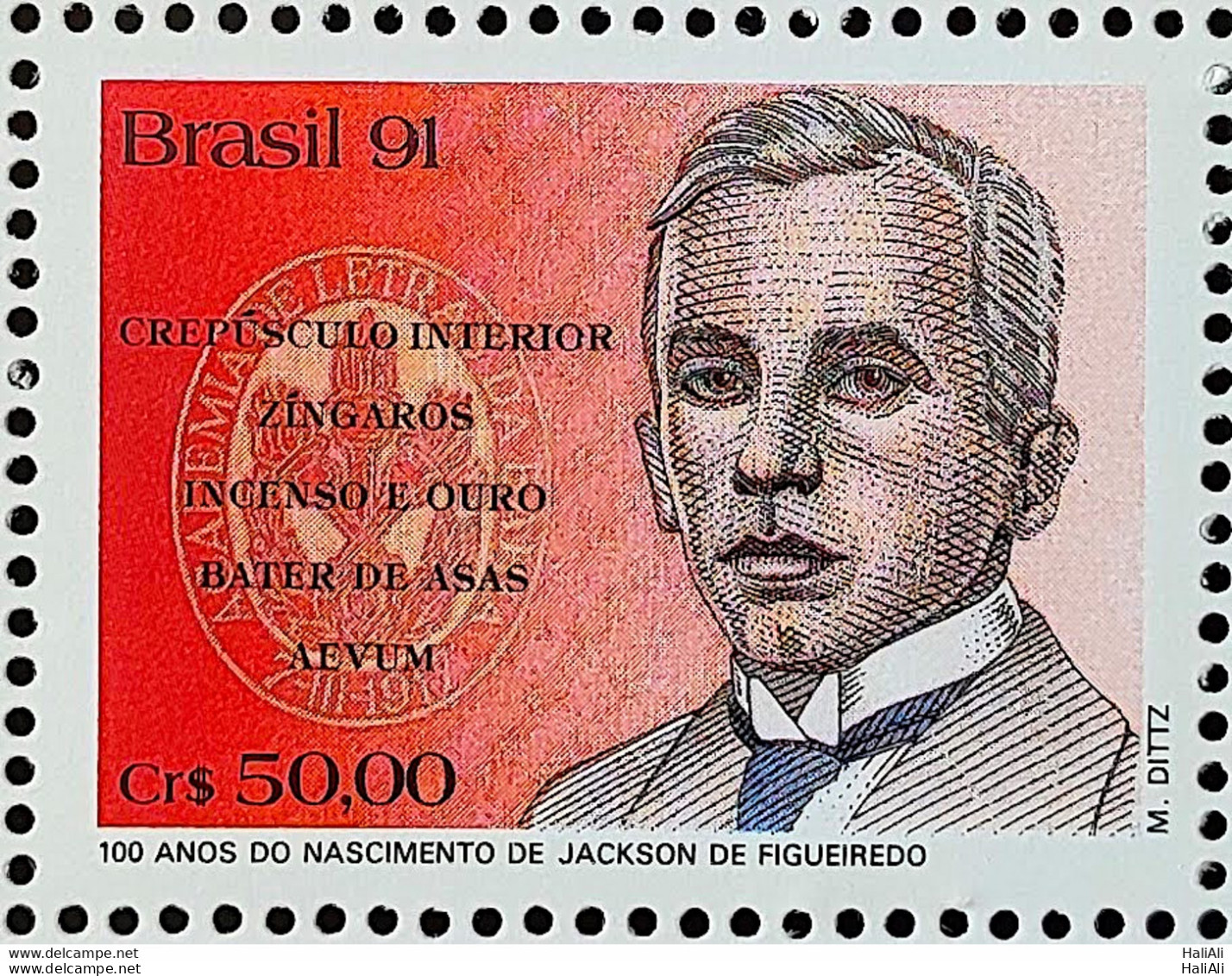 C 1747 Brazil Stamp Jackson Figueiredo Literature 1991 - Ungebraucht