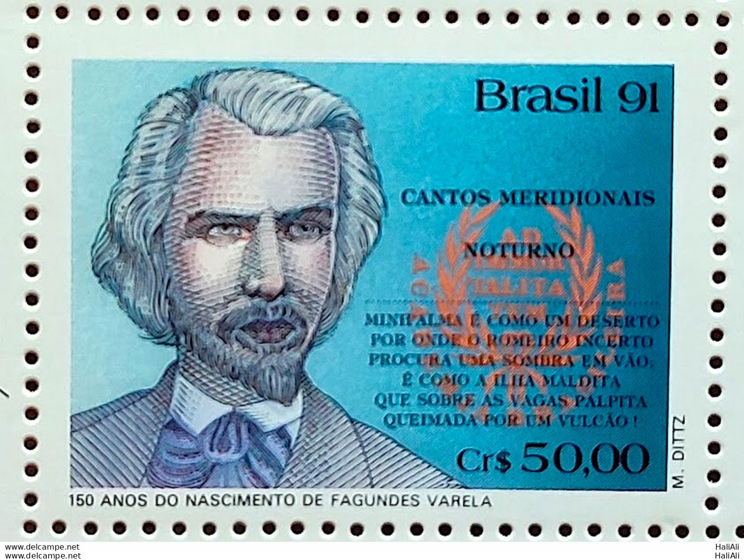 C 1748 Brazil Stamp Fagundes Varela Literature 1991 - Nuevos