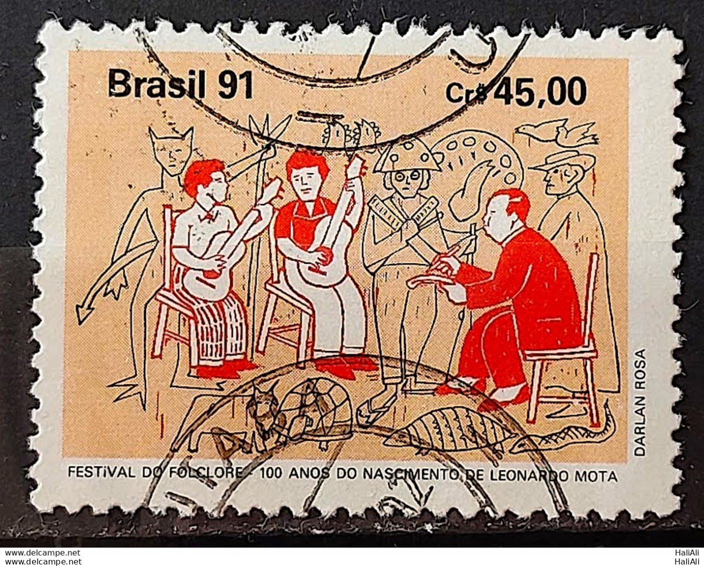 C 1745 Brazil Stamp Folklore In Baixada Santista Leonardo Mota Music 1991 Circulated 1 - Gebraucht