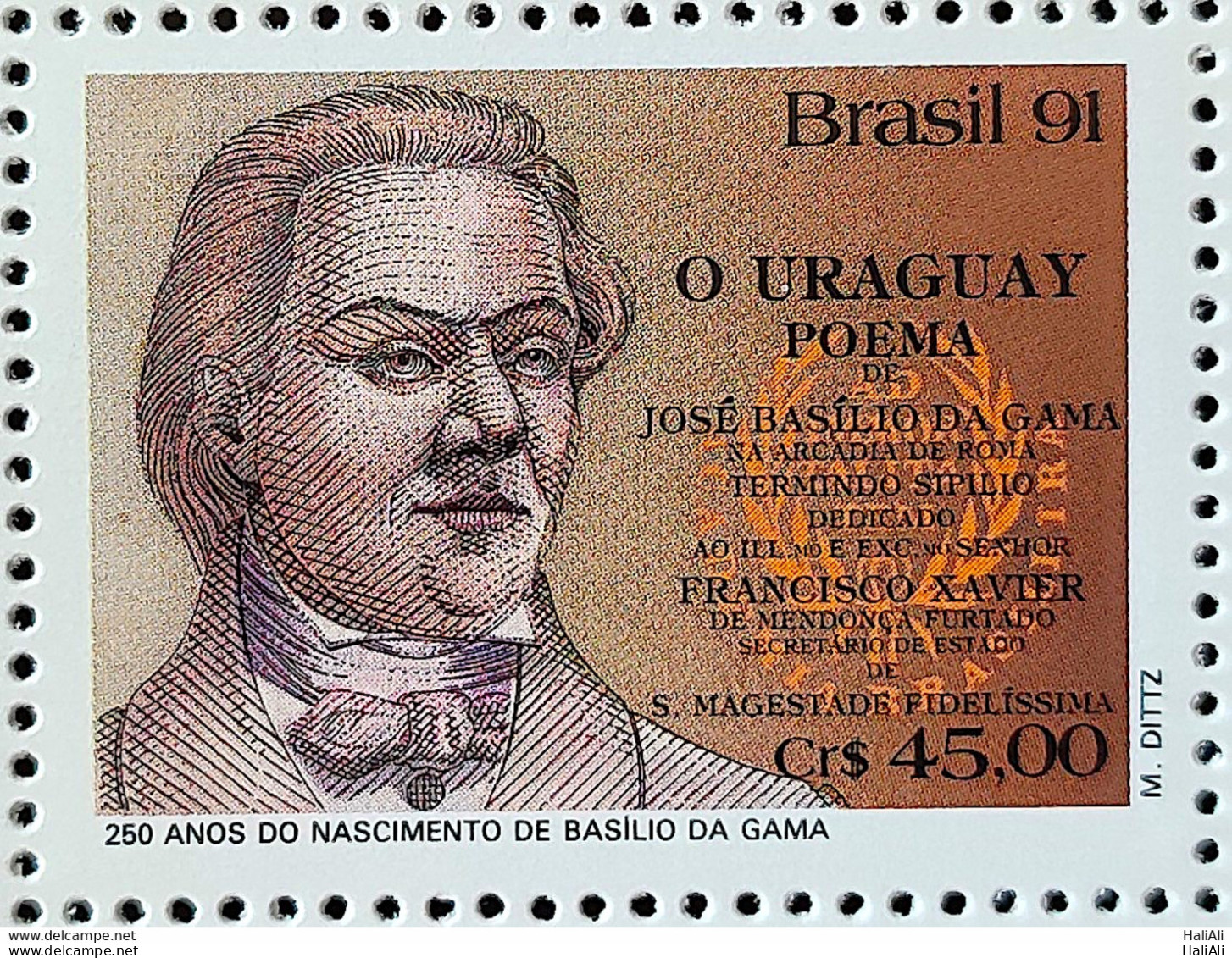 C 1746 Brazil Stamp Literature Basilio Da Gama 1991 - Unused Stamps