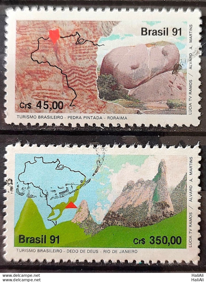 C 1742 Brazil Stamp Tourism Painted Painted Roraima Finger Of God Map 1991 Block Of 4 Circulated 1 - Used Stamps