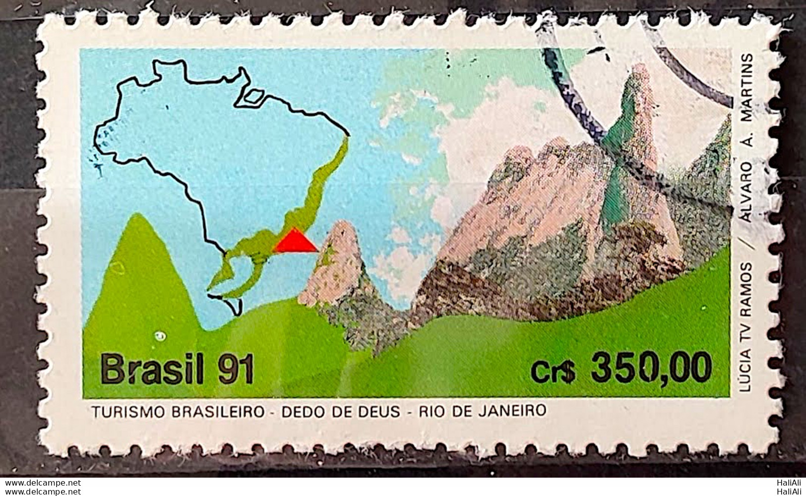 C 1743 Brazil Stamp Turismo Finger Of God Map 1991 Circulated 2 - Gebraucht