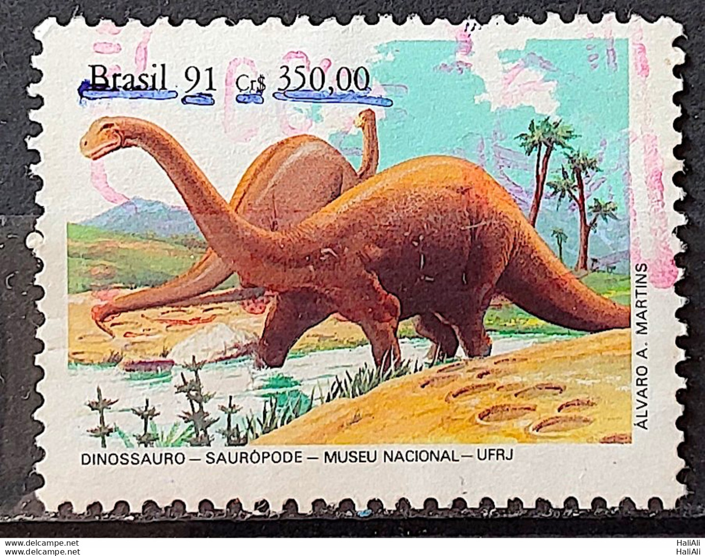 C 1740 Brazil Stamp National Museum Dinosaur Sauropode 1991 Circulated 3 - Usados