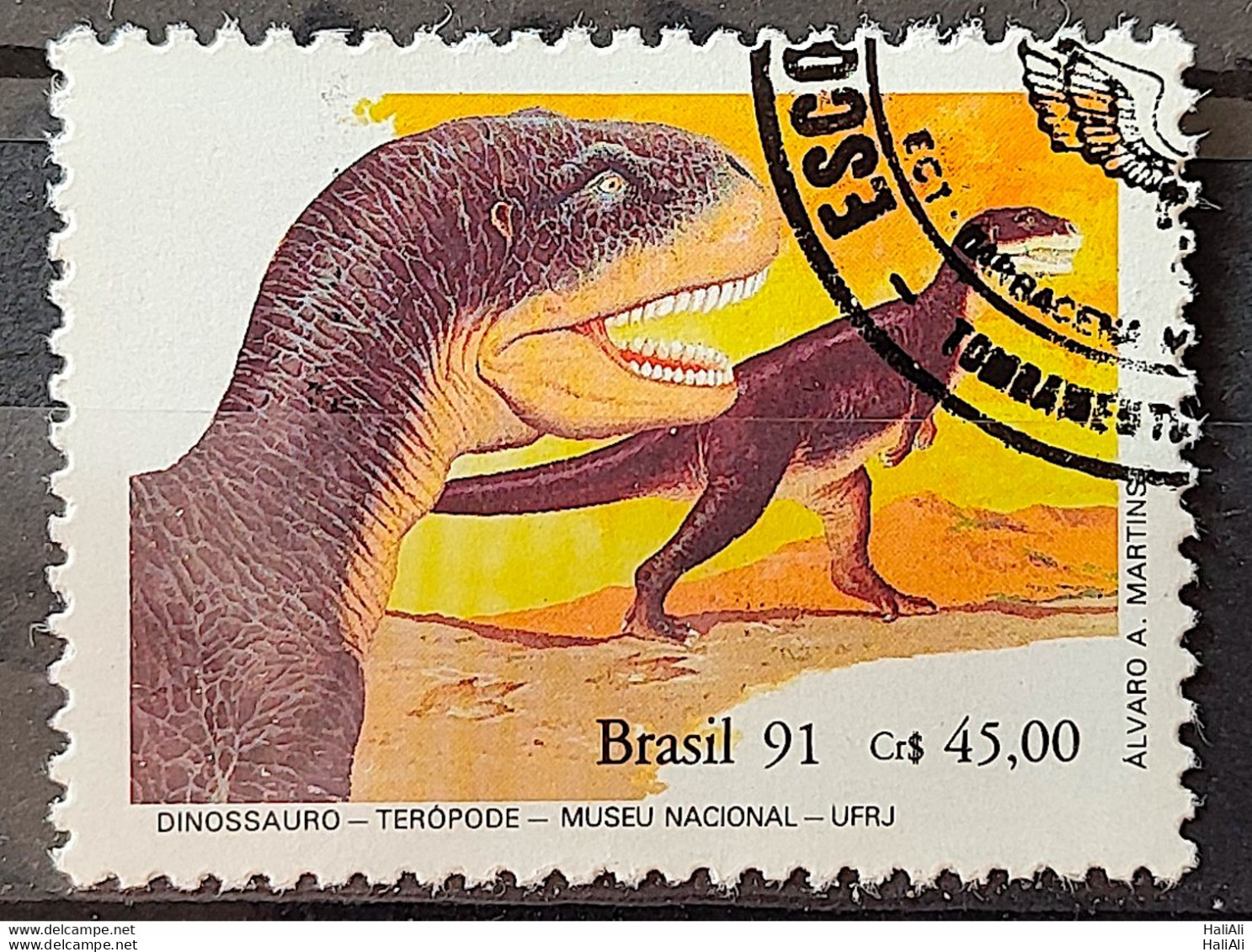 C 1739 Brazil Stamp National Museum Dinosaur Teropode 1991 Circulated 3 - Used Stamps