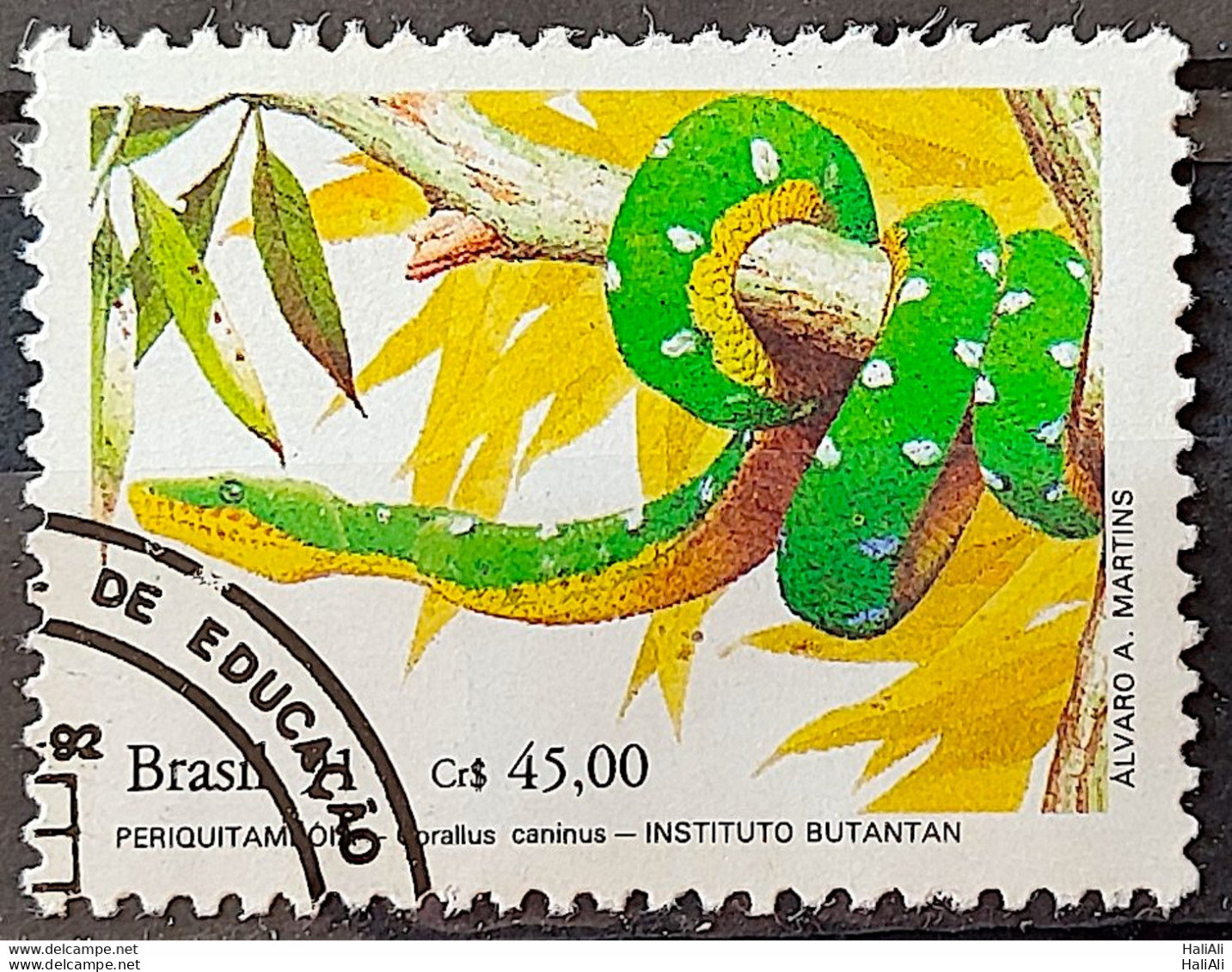 C 1738 Brazil Stamp Butantan Institute Snake Periquitamboia 1991 Circulated 7 - Usados