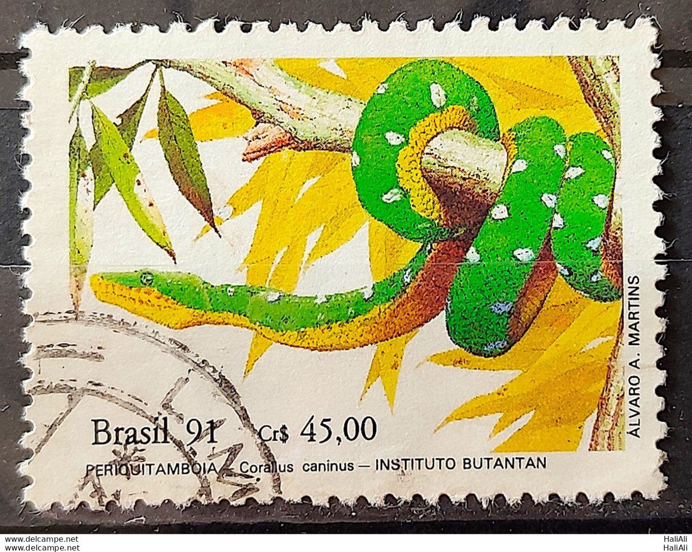 C 1738 Brazil Stamp Butantan Institute Snake Periquitamboia 1991 Circulated 8 - Oblitérés