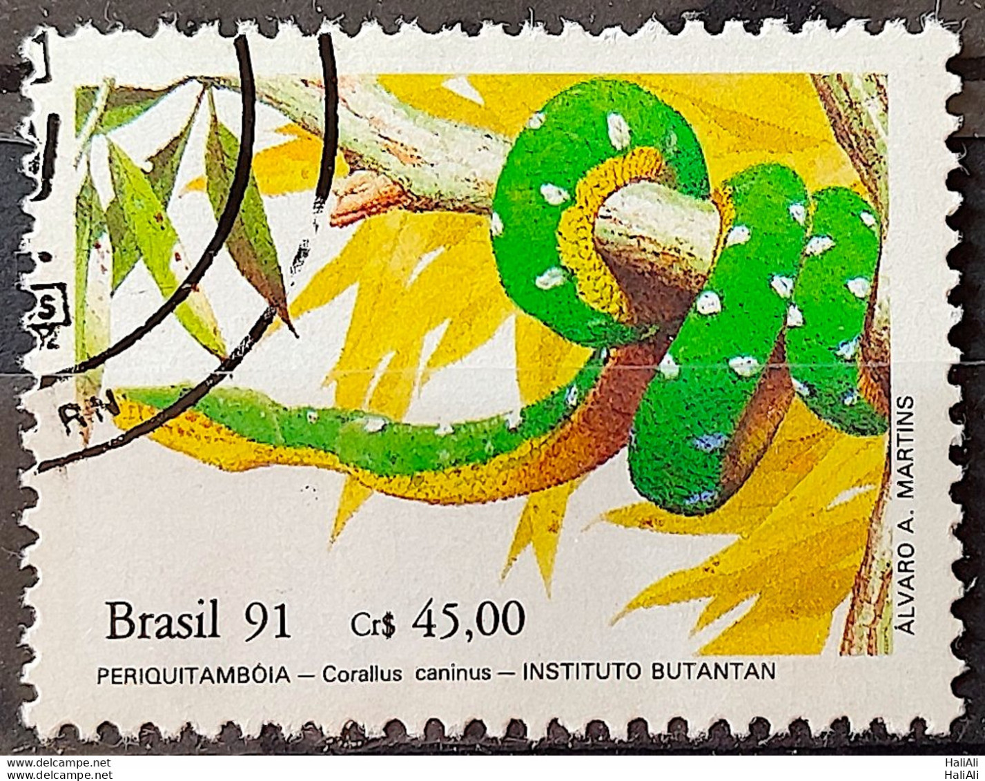 C 1738 Brazil Stamp Butantan Institute Snake Periquitamboia 1991 Circulated 9 - Used Stamps