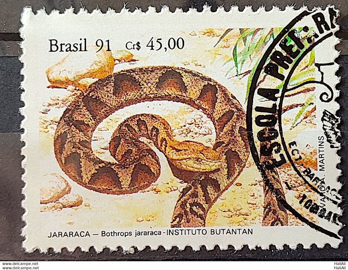 C 1737 Brazil Stamp Butantan Institute Snake Jararaca 1991 Circulated 8 - Usados