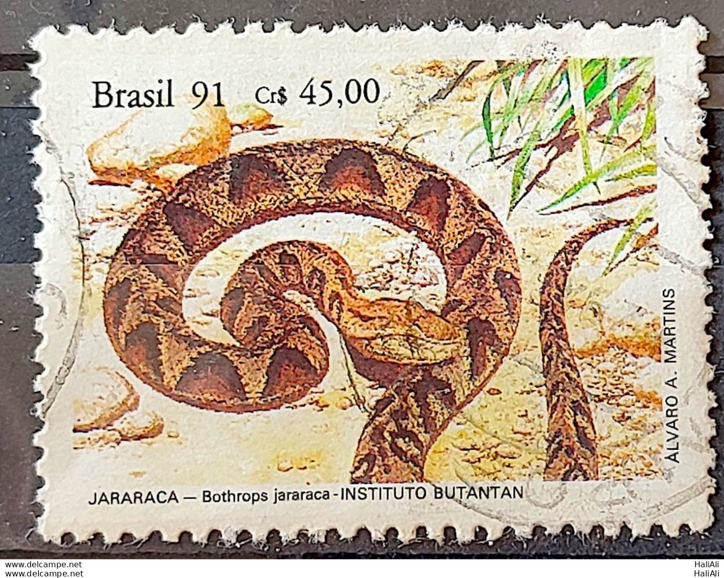 C 1737 Brazil Stamp Butantan Institute Snake Jararaca 1991 Circulated 6 - Gebraucht