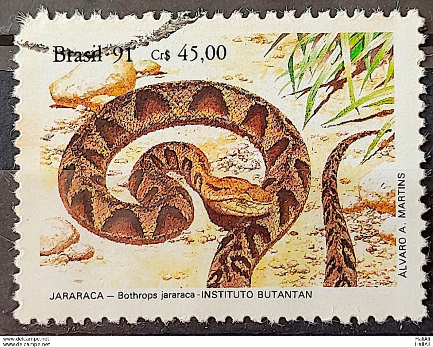 C 1737 Brazil Stamp Butantan Institute Snake Jararaca 1991 Circulated 1 - Usados