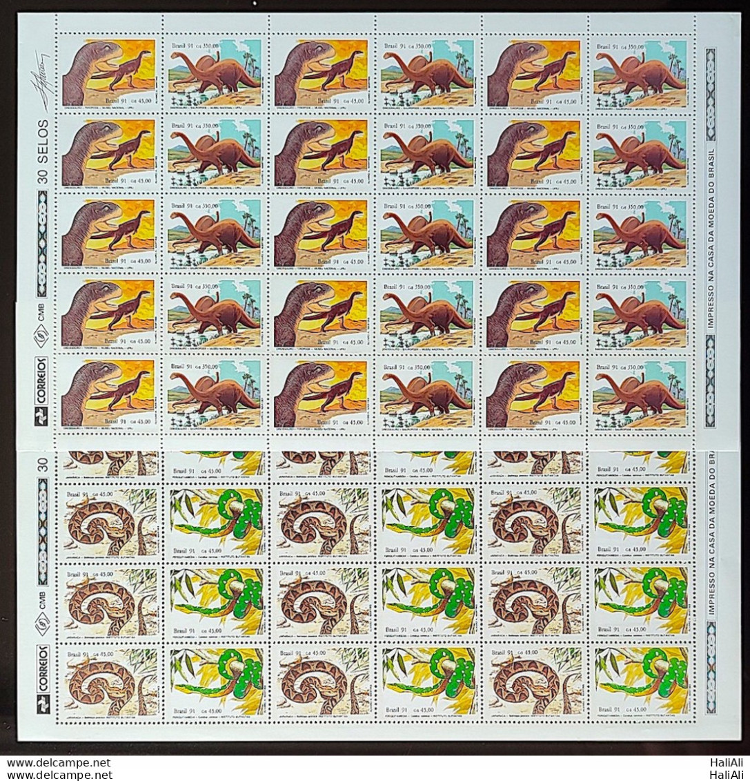 C 1737 Brazil Stamp Butantan Institute Snake Dinosaur 1991 Sheet Block Of 4 - Nuevos