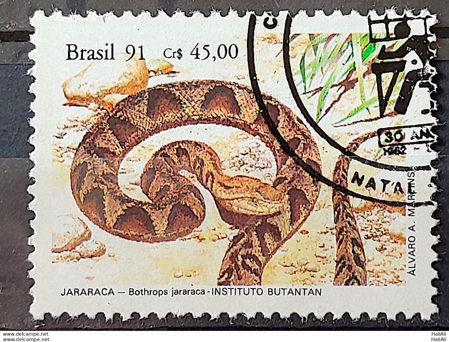 C 1737 Brazil Stamp Butantan Institute Snake Jararaca 1991 Circulated 4 - Gebruikt