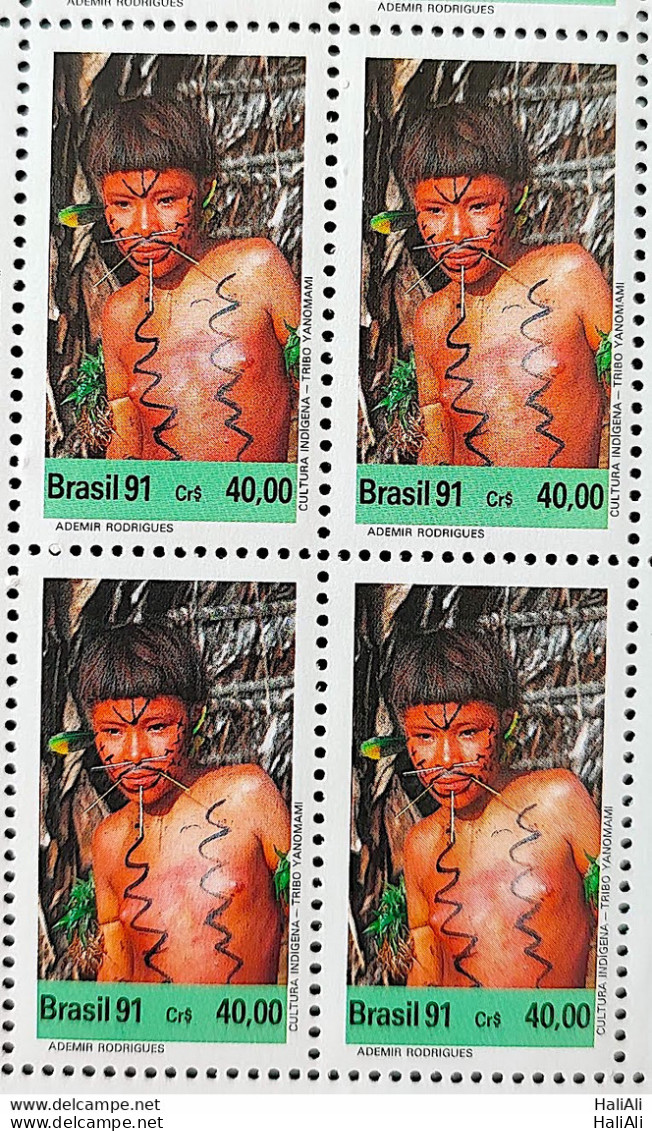 C 1734 Brazil Stamp Indian Yanomami Indian Culture 1991 Block Of 4 - Ungebraucht