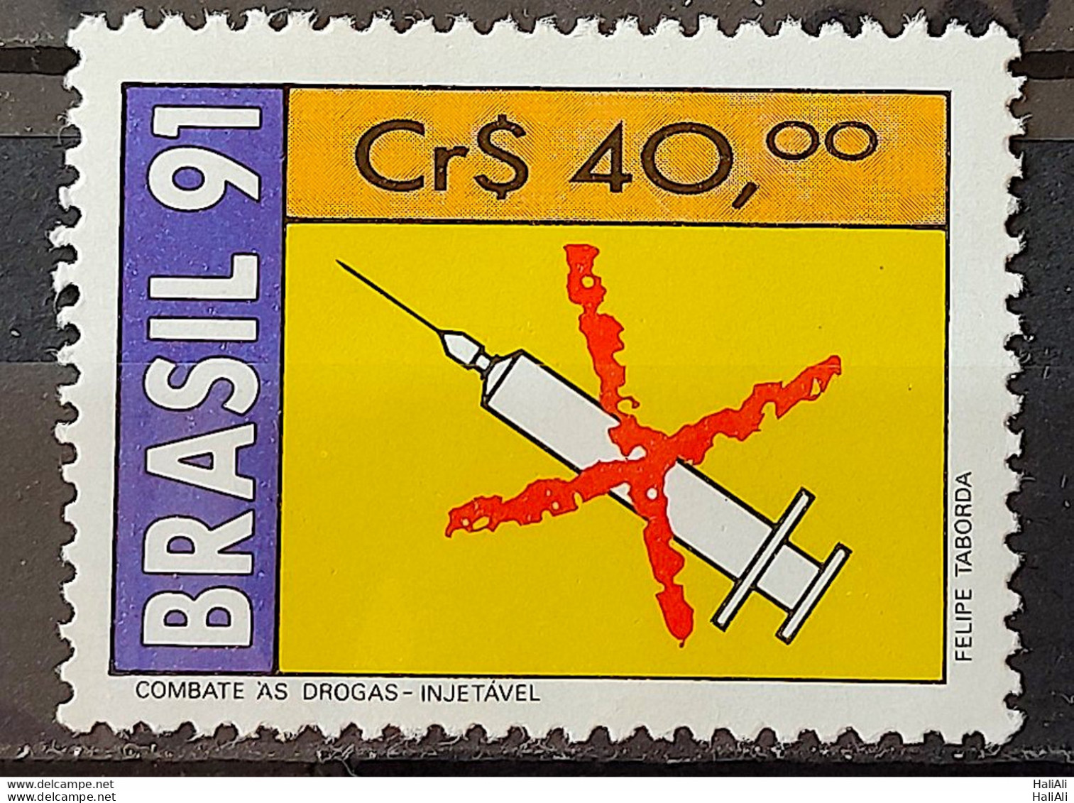 C 1732 Brazil Stamp Fighting Drugs Health Drug Syringe 1991 - Neufs