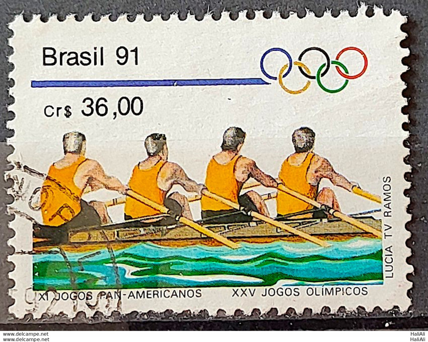 C 1728 Brazil Stamp Pan American Games Havana Cuba Olympics From Barcelona Rowing 1991 Circulated 1 - Gebruikt