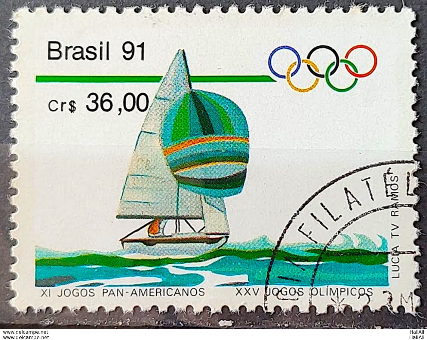 C 1727 Brazil Stamp Pan American Games Havana Cuba Olympics From Barcelona Candle 1991 Circulated 1 - Used Stamps