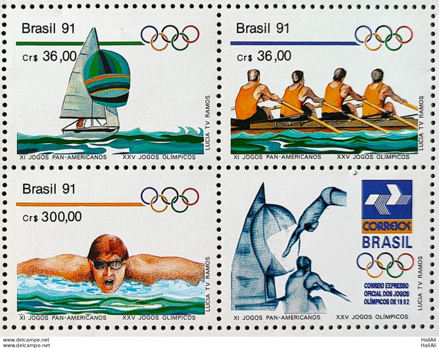 C 1727 Brazil Stamp Pan American Games Havana Cuba Olympics From Barcelona Candle 1991 Block Of 4 - Ongebruikt