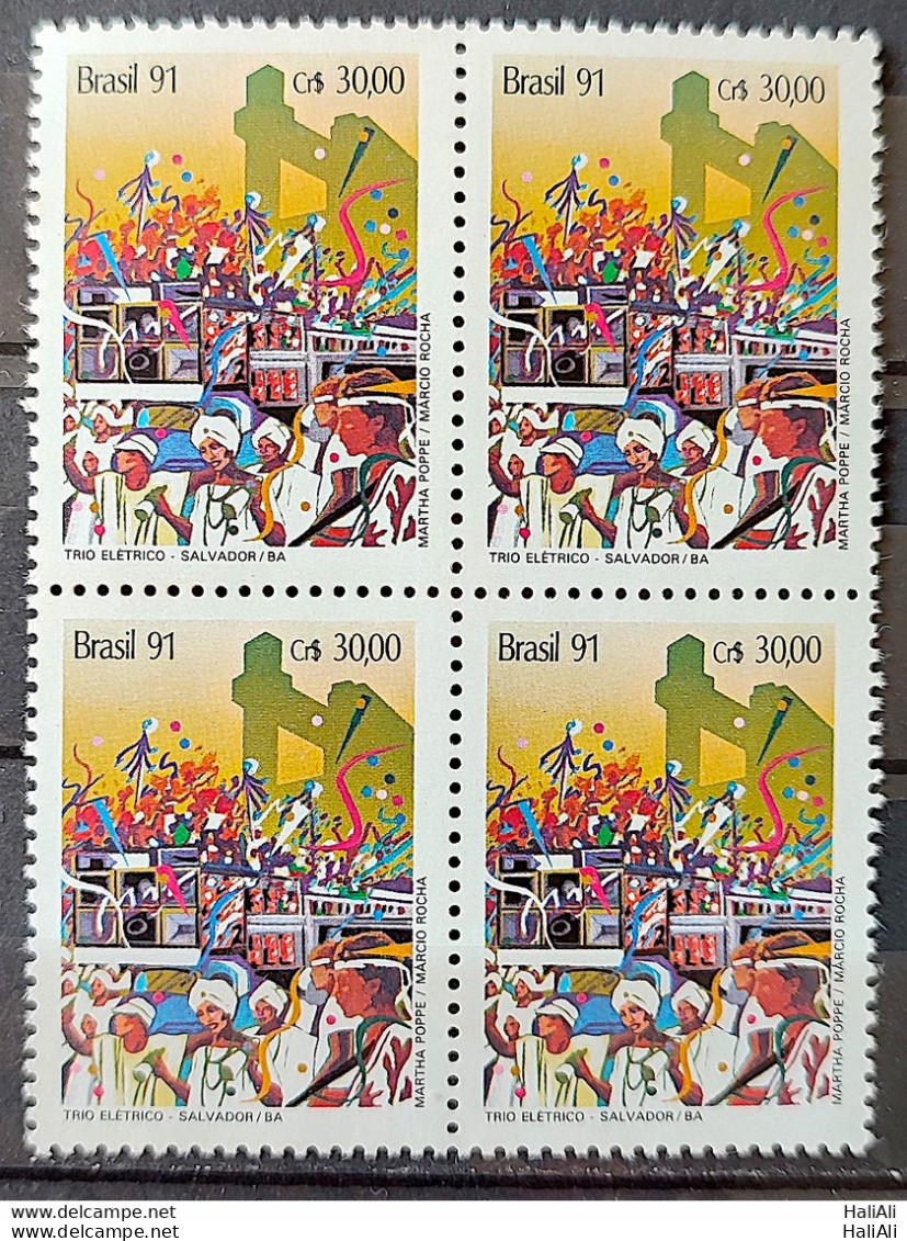 C 1723 Brazil Stamp Carnival Music Trio Electric Bahia 1991 Block Of 4 - Neufs