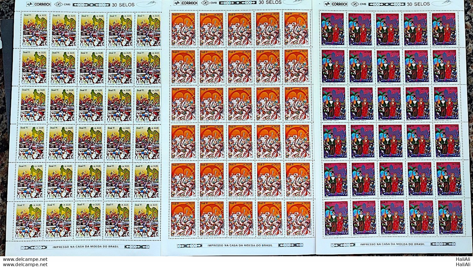 C 1722 Brazil Stamp Carnival Music Olinda Salvador Rio De Janeiro 1991 Sheet Complete Series - Ungebraucht