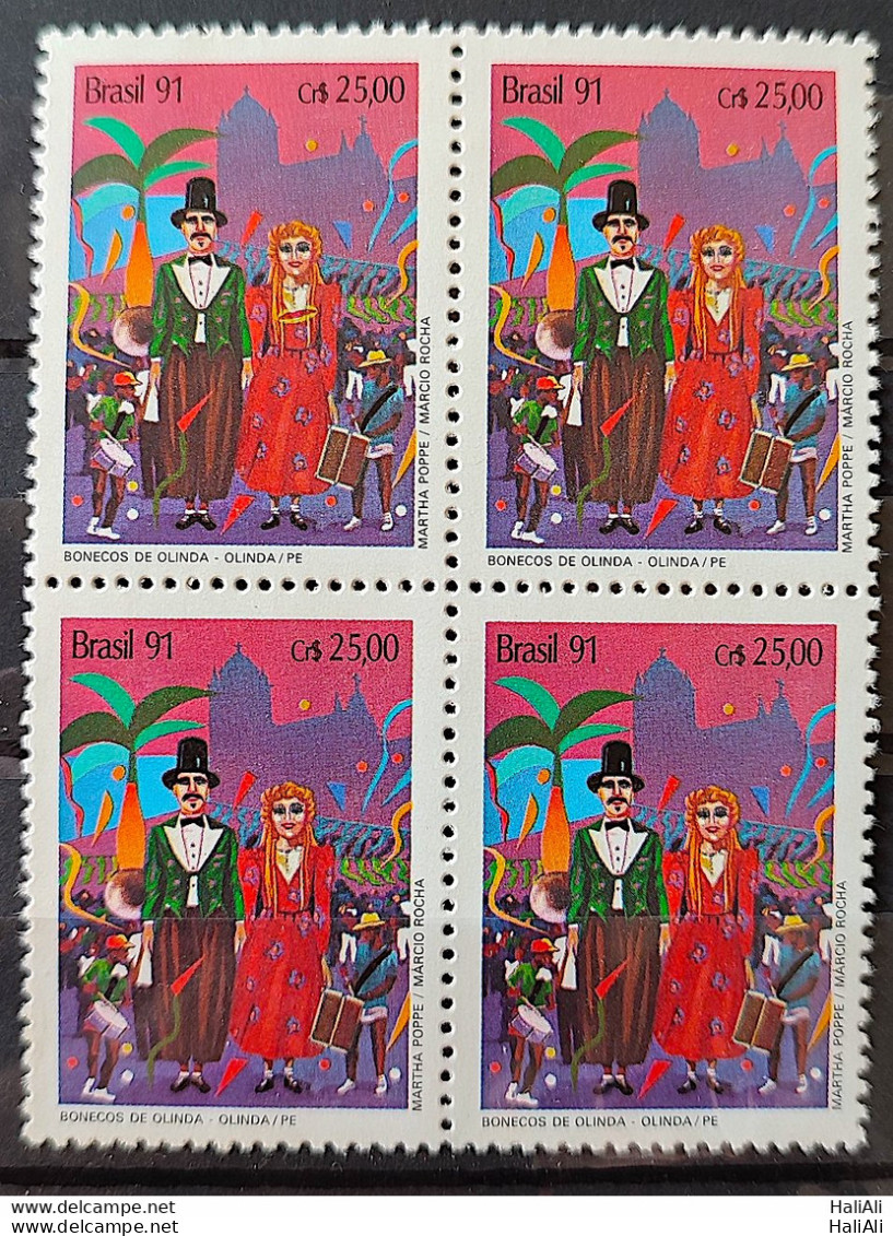 C 1722 Brazil Stamp Carnival Music Olinda Pernambuco 1991 Block Of 4 - Nuevos