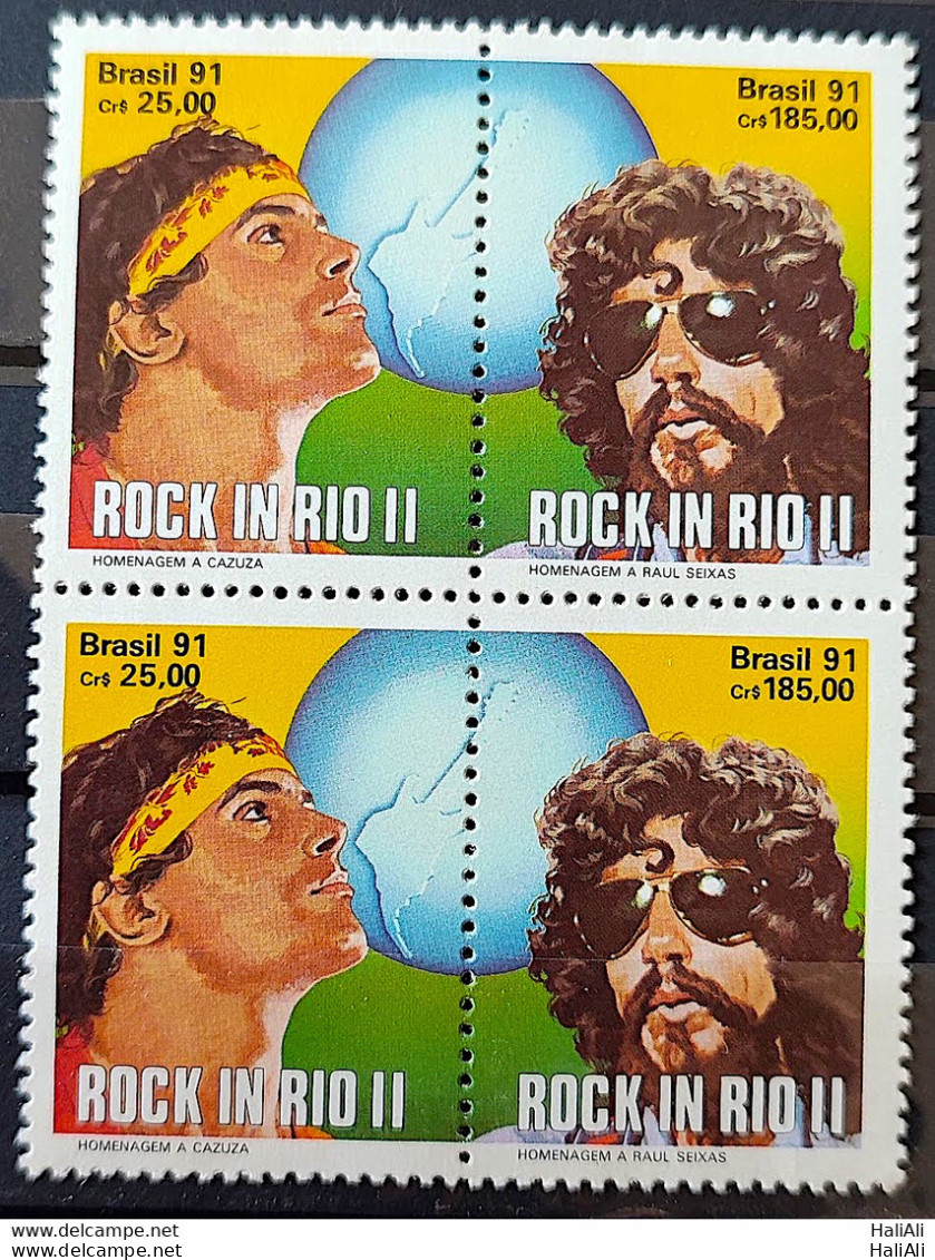 C 1719 Brazil Stamp Rock In Rio Music Cazuza Raul Seixas 1991 Block Of 4 - Ungebraucht