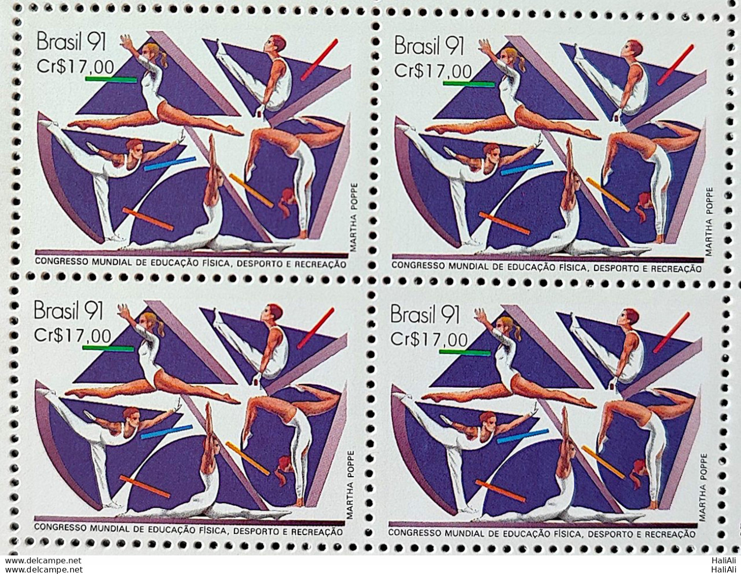 C 1718 Brazil Stamp Congress Education Physical Foz Do Iguacu 1991 Block Of 4 - Ungebraucht