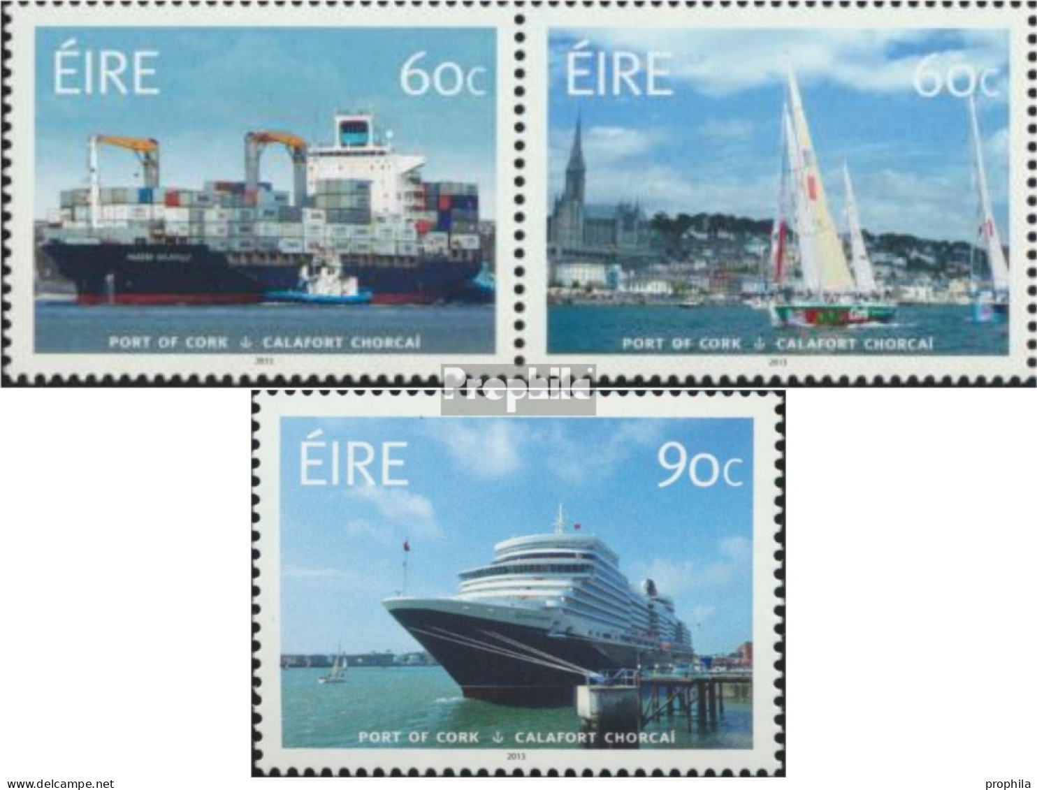 Irland 2056-2057 Paar,2058 (kompl.Ausg.) Postfrisch 2013 Hafen Von Cork - Ongebruikt