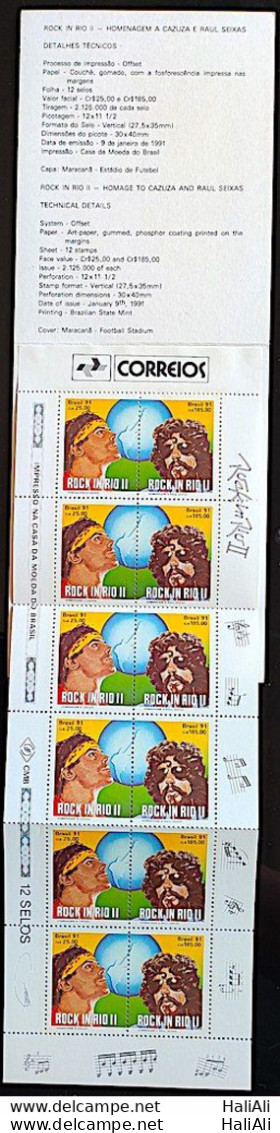 Brazil Regular Stamp Cd 16 Music Rock In Rio Raul Seixas Cazuza 1991 - Sonstige & Ohne Zuordnung