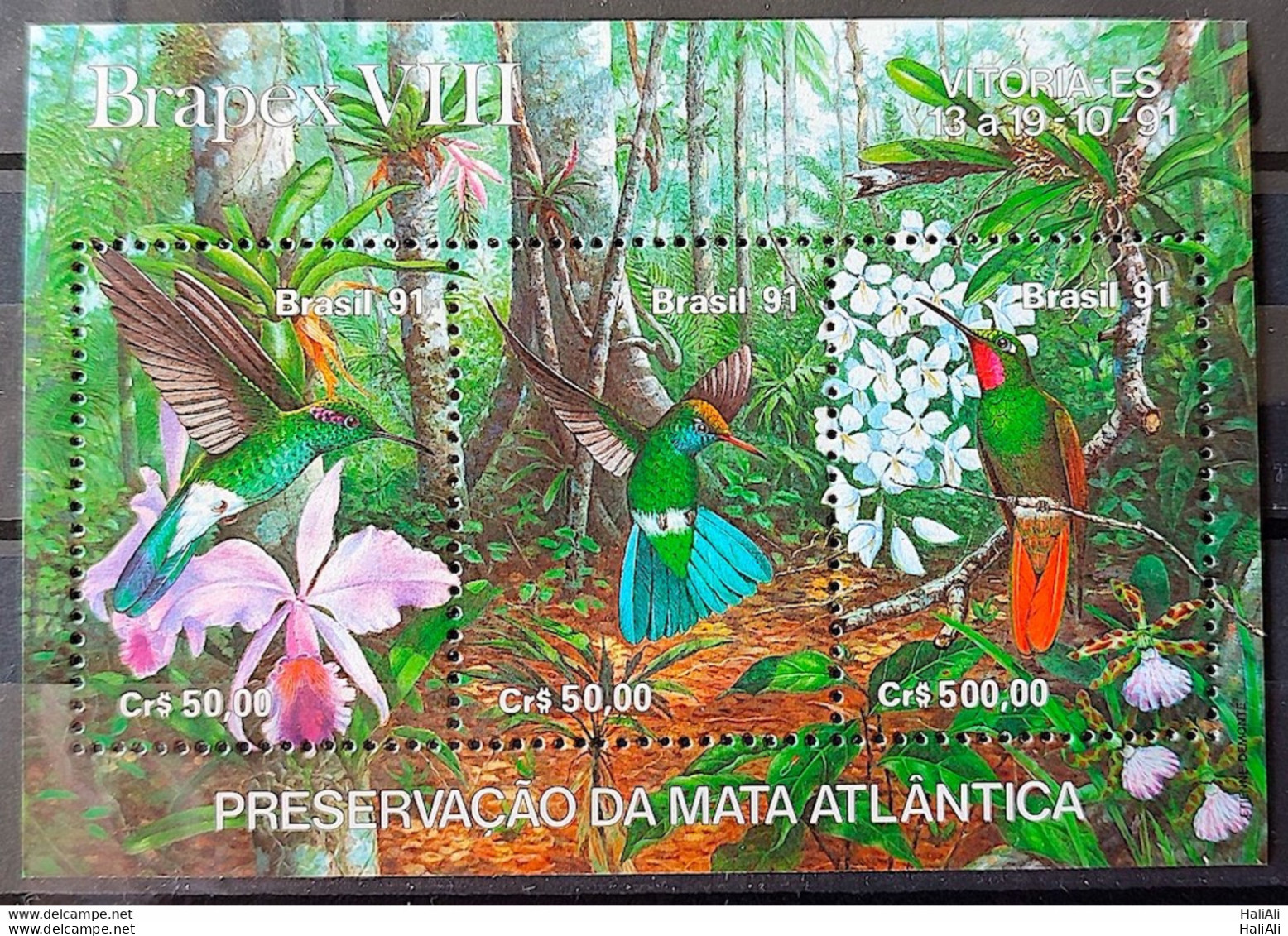 B 88 Brazil Stamp BRAPEX Hummingbird Orchid Philately Postal Service 1991 - Ungebraucht