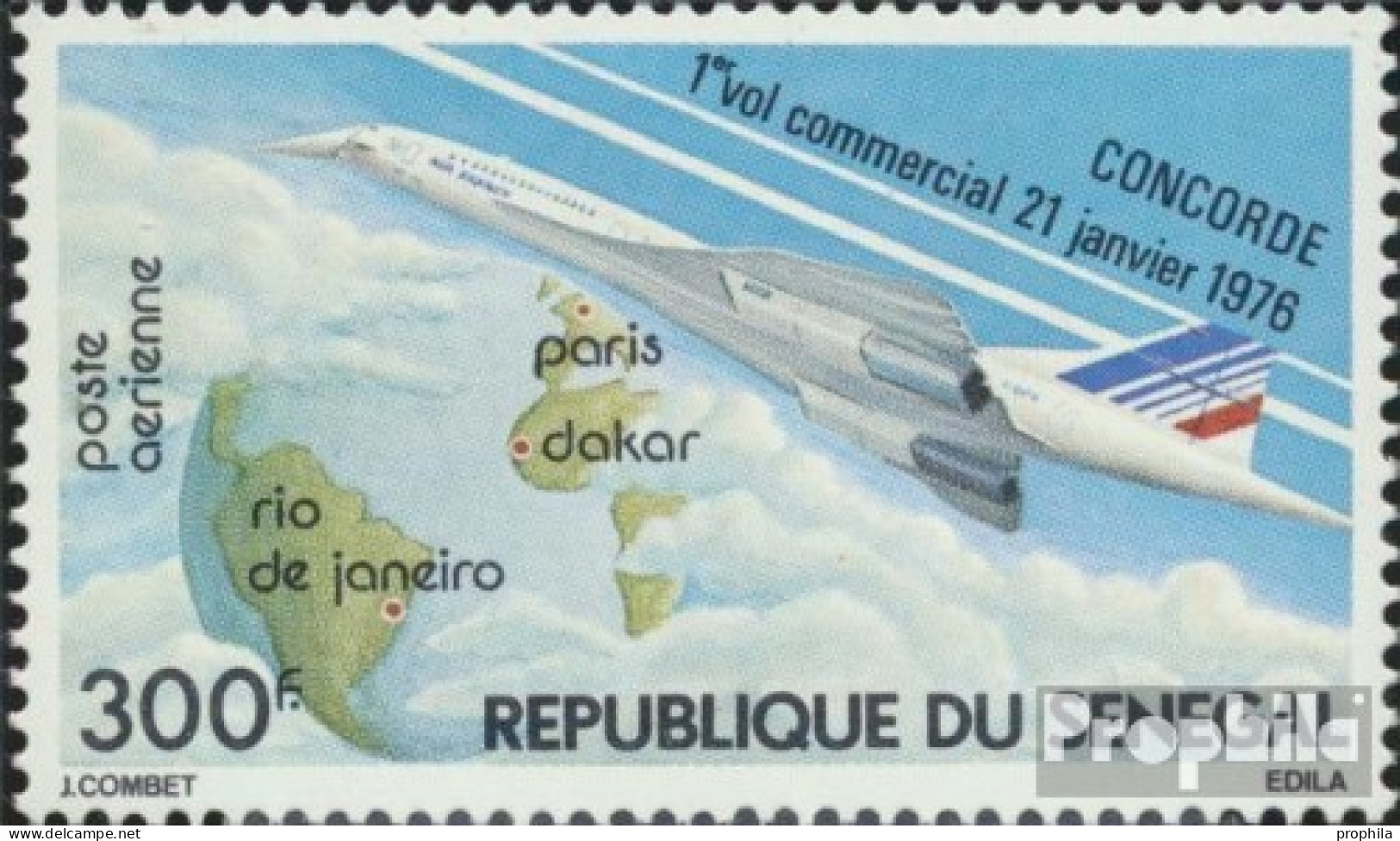 Senegal 580 (kompl.Ausg.) Postfrisch 1976 1. Linienflug Concorde - Senegal (1960-...)