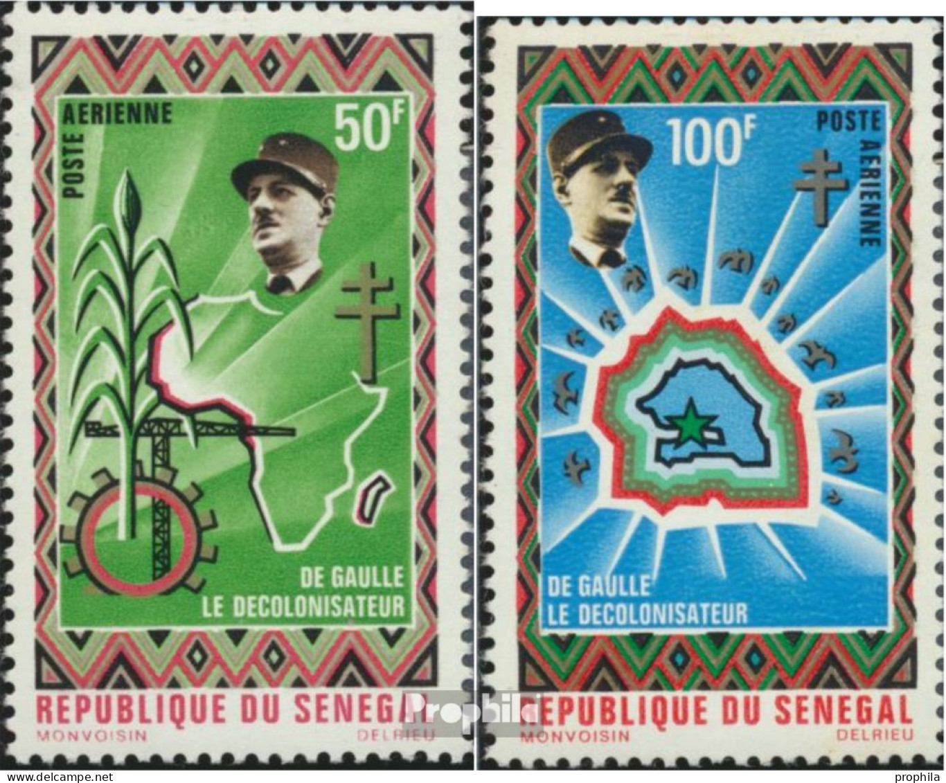 Senegal 444-445 (kompl.Ausg.) Postfrisch 1970 Charles De Gaulle - Sénégal (1960-...)