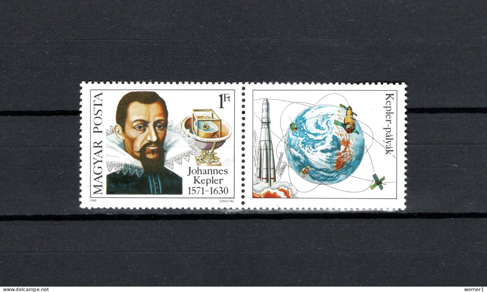 Hungary 1980 Space, Johannes Kepler Stamp With Label MNH - Europa