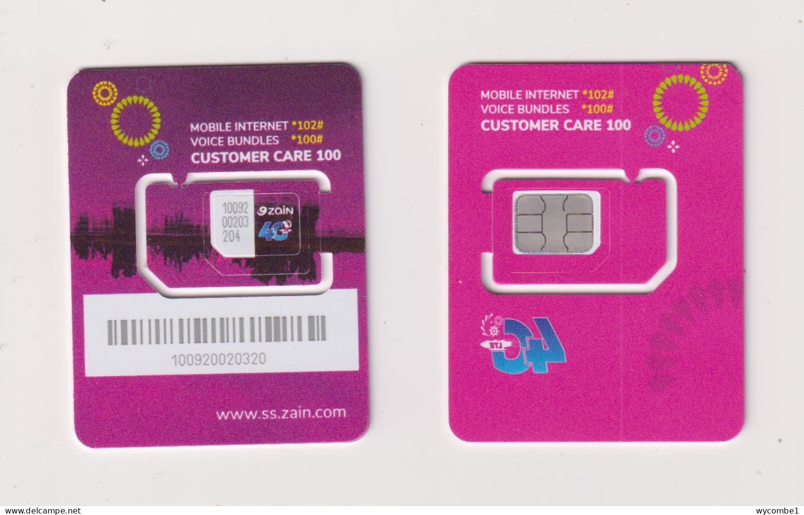 SOUTH SUDAN - Zain Unused Chip SIM Phonecard - Soedan