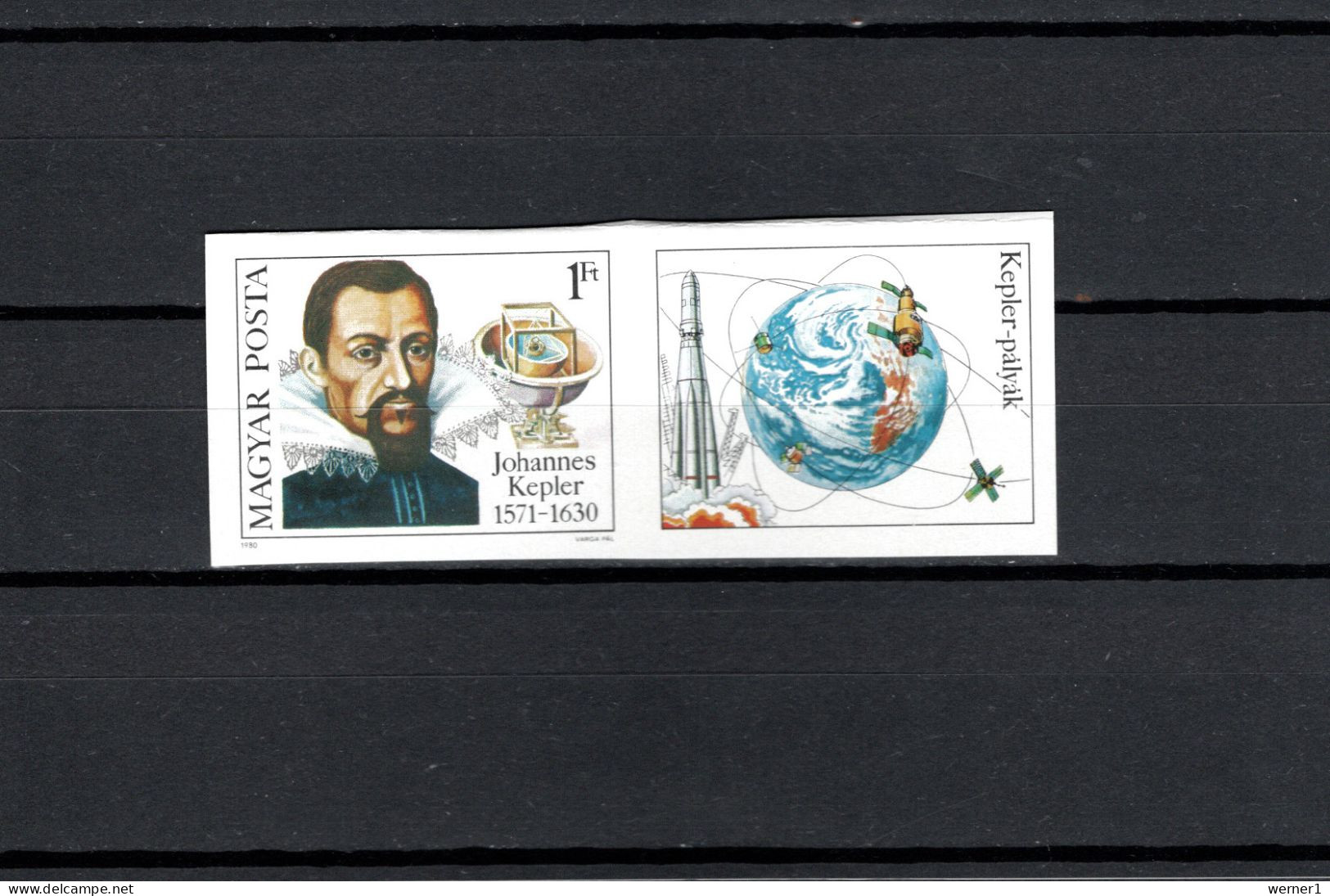 Hungary 1980 Space, Johannes Kepler Stamp With Label Imperf. MNH -scarce- - Europe