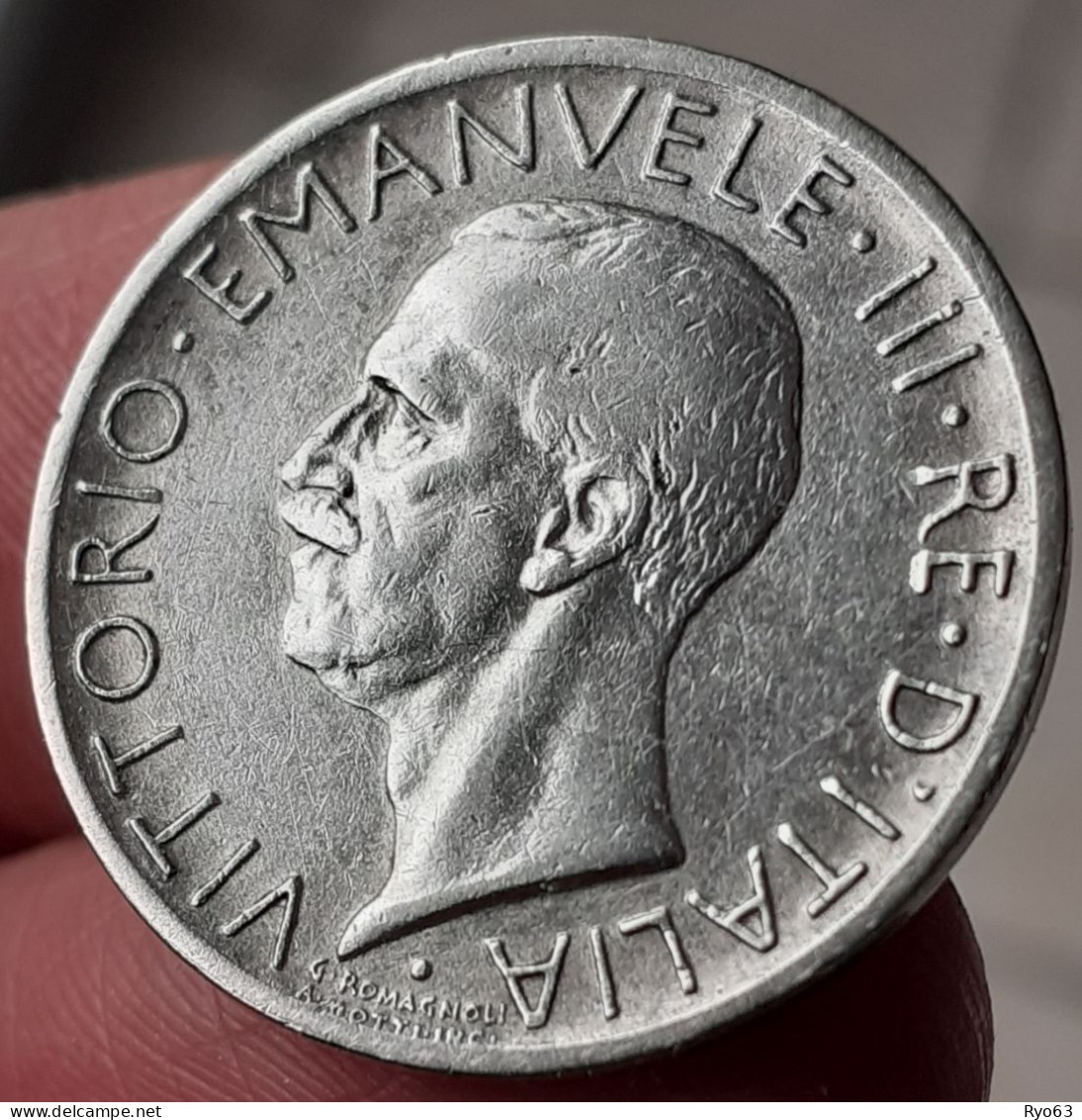 Monnaie 5 Lires 1927 R Victor Emmanuel III Italie - 1900-1946 : Victor Emmanuel III & Umberto II