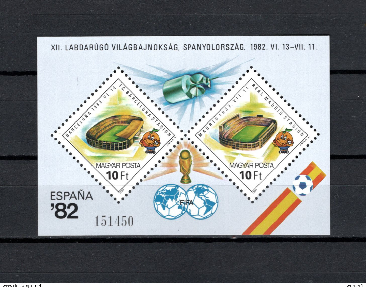 Hungary 1982 Space, Football Soccer World Cup S/s MNH - Europa