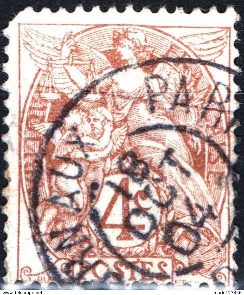 FRANCIA, FRANCE, TIPO “BLANC”, 4 C., 1900, FRANCOBOLLI USATI Yt:FR 110, Scott:FR 112 - Oblitérés