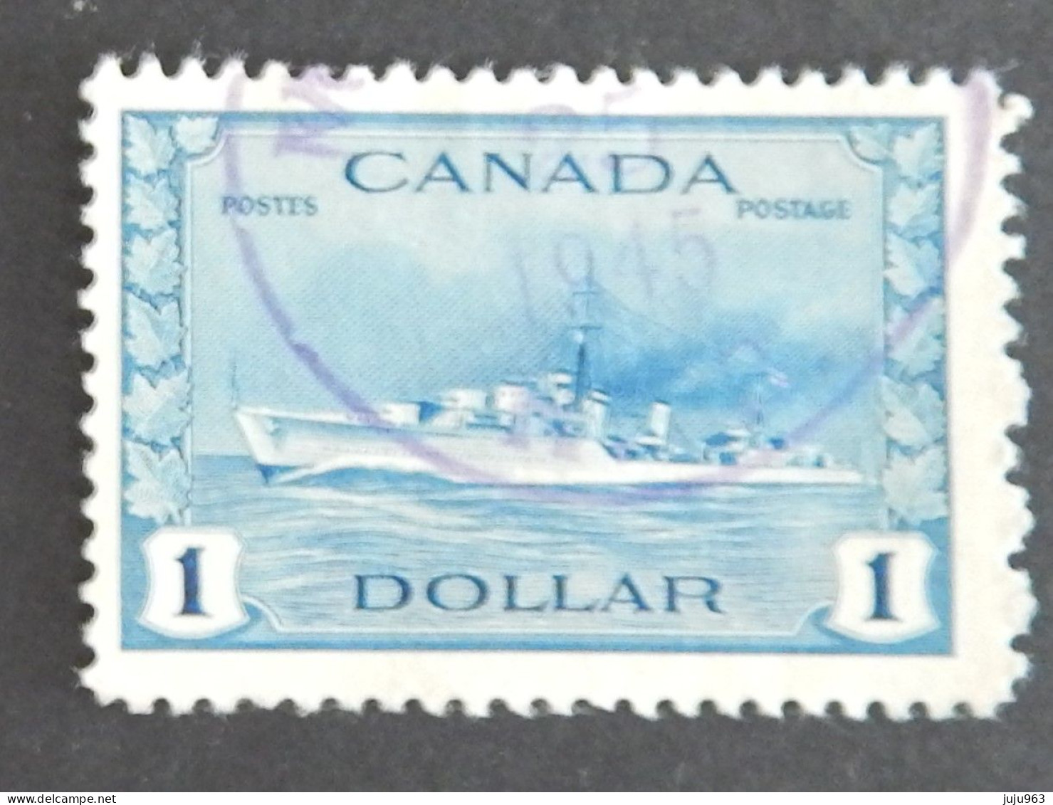 CANADA YT 218 OBLITÉRÉ "DESTROYER IROQUOIS" ANNÉES 1943/1948 - Used Stamps