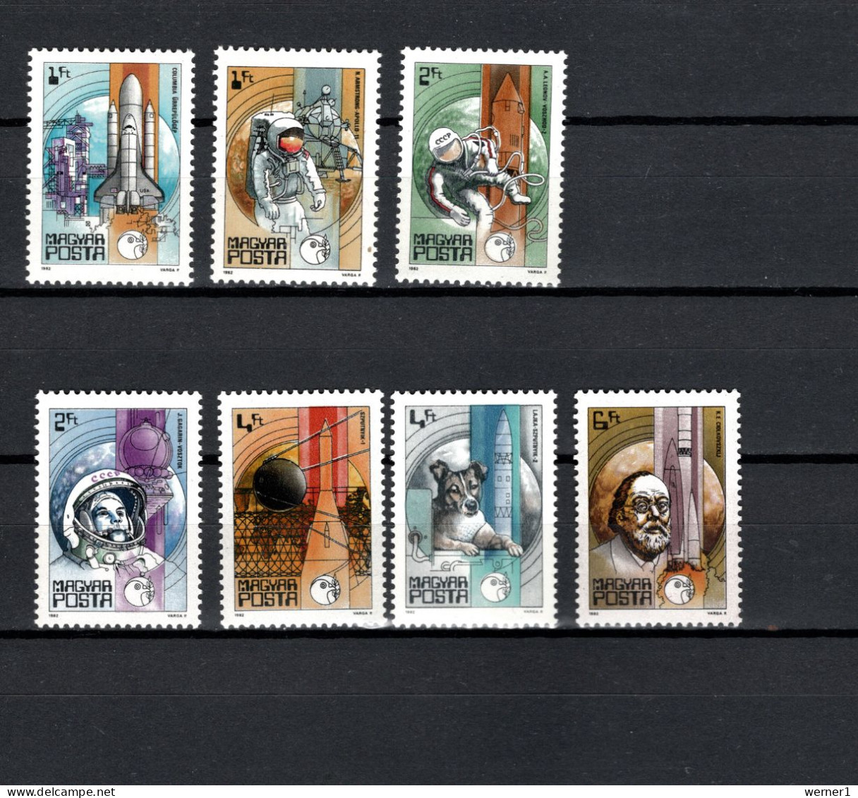 Hungary 1982 Space Flights Set Of 7 MNH - Europa