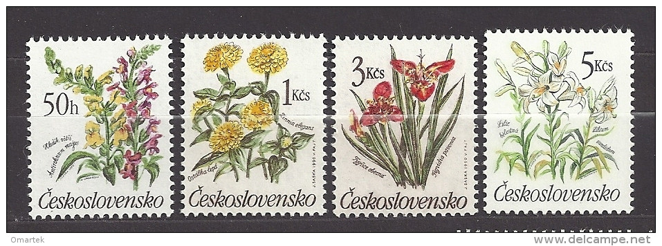 Czechoslovakia 1990 MNH ** Mi 3038-3041 Sc 2779-2782 Flora Flowers, Gartenblumen. Tschechoslowakei - Ungebraucht