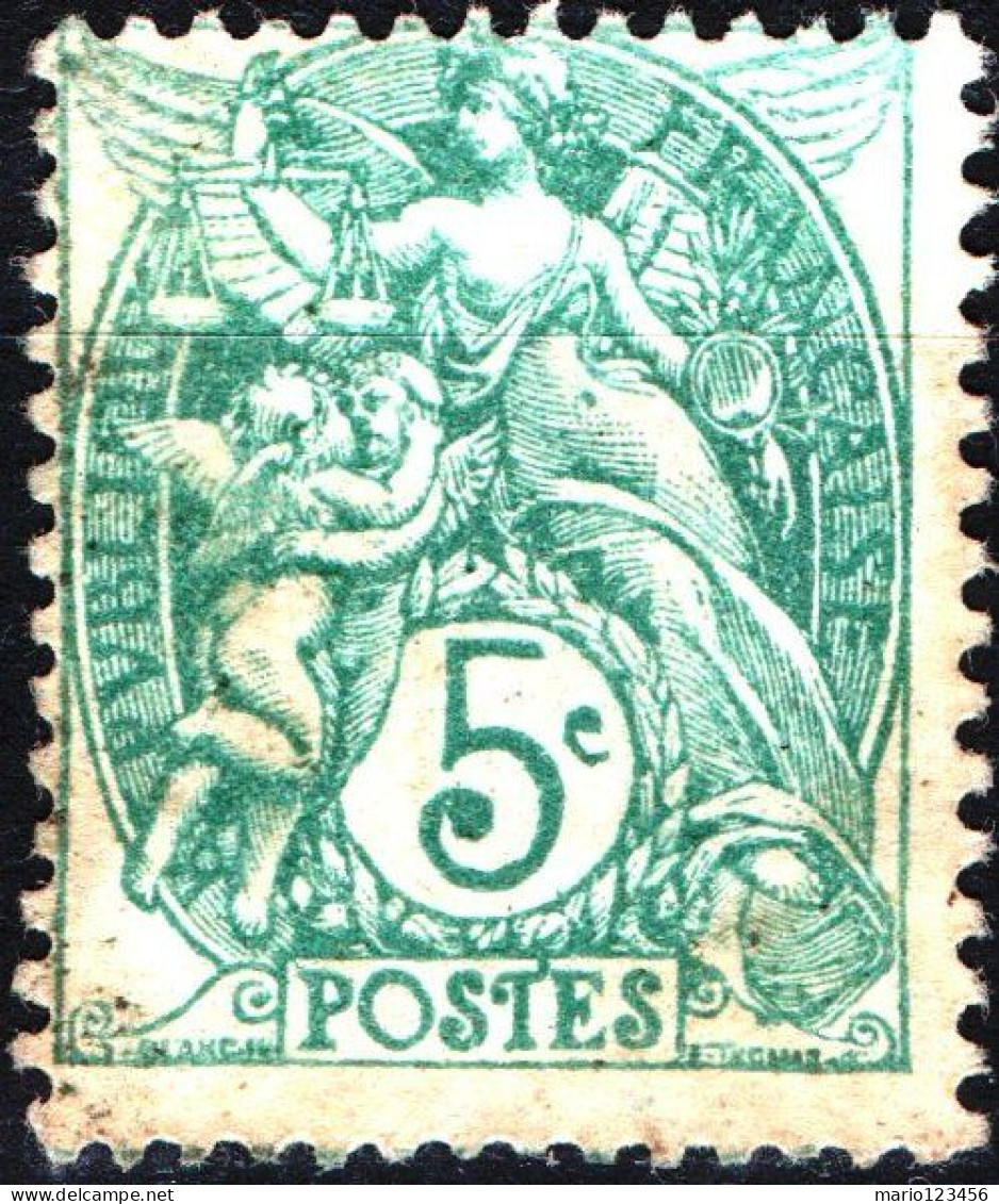 FRANCIA, FRANCE, TIPO “BLANC”, 5 C., 1925, FRANCOBOLLI USATI Yt:FR 111, Scott:FR 113 - Gebraucht