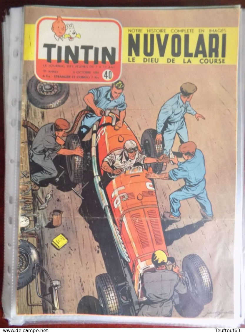 Tintin N° 40/1954 Couv. Graton " Nuvolari , Le Dieu De La Course " - Char Soviet T-34 - Tintin