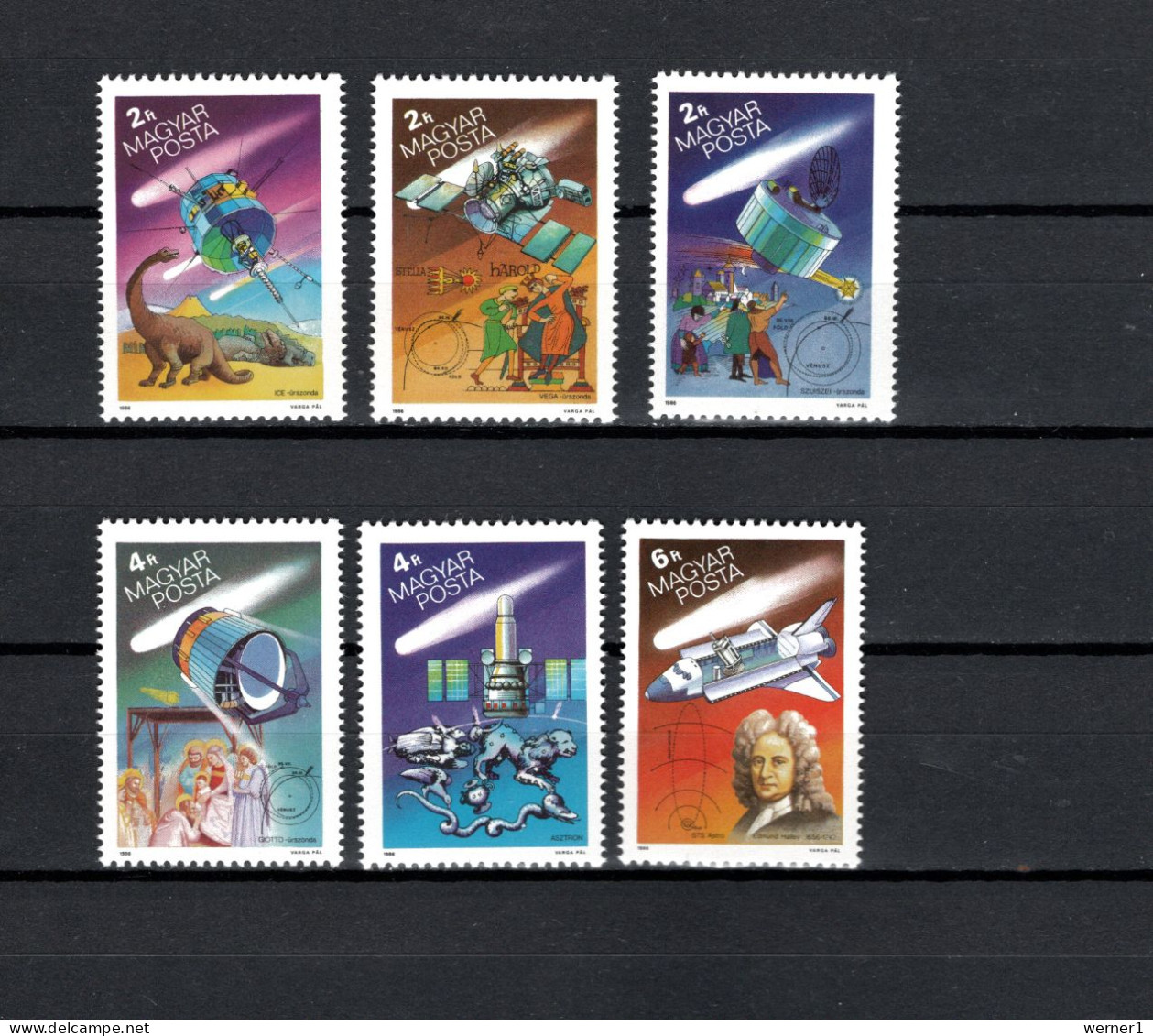Hungary 1986 Space, Halley's Comet Set Of 6 MNH - Europe