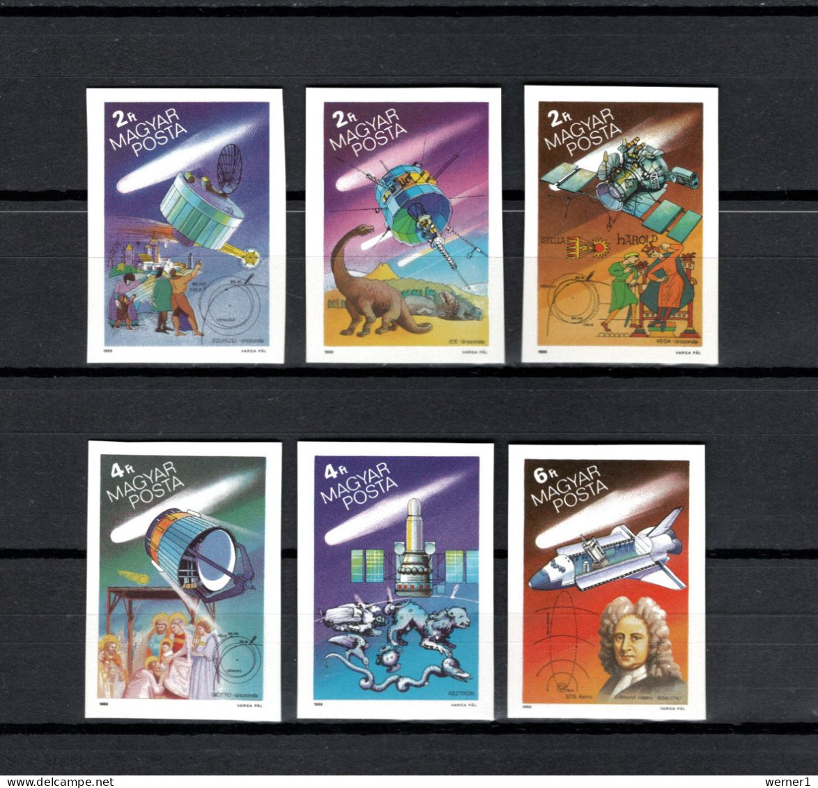 Hungary 1986 Space, Halley's Comet Set Of 6 Imperf. MNH -scarce- - Europe