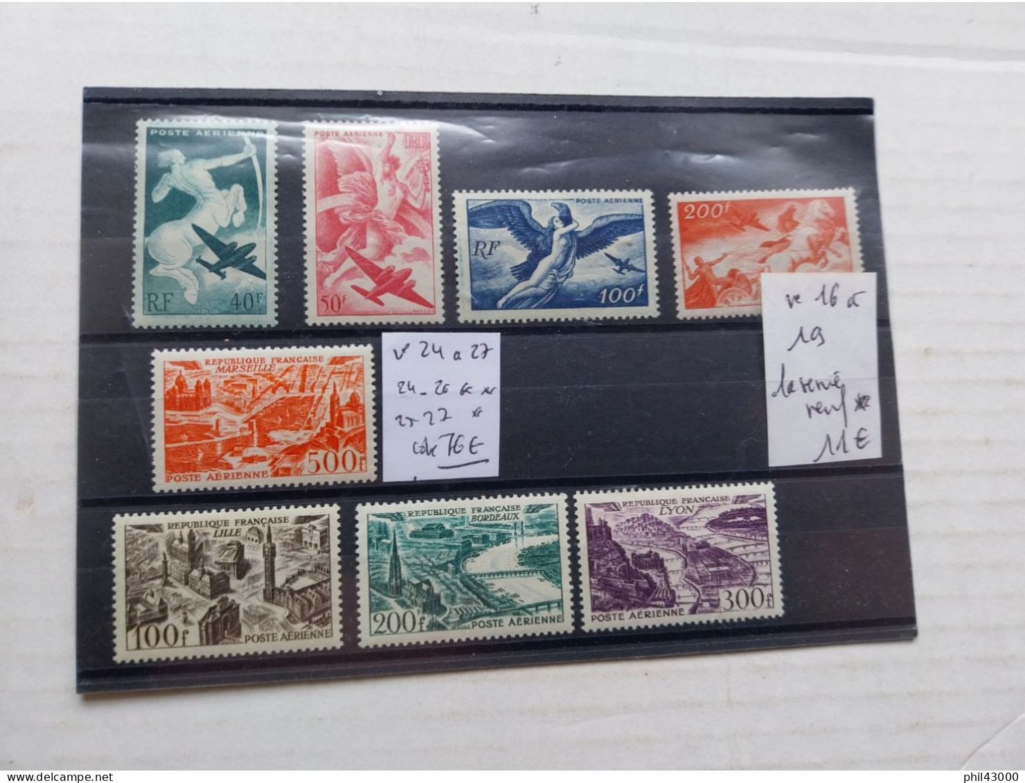 FRANCE UN LOT DE 2 SERIES COMPLETES POSTE AERIENNE NEUF * ET NEUF ** COTE  86 € - 1927-1959 Neufs