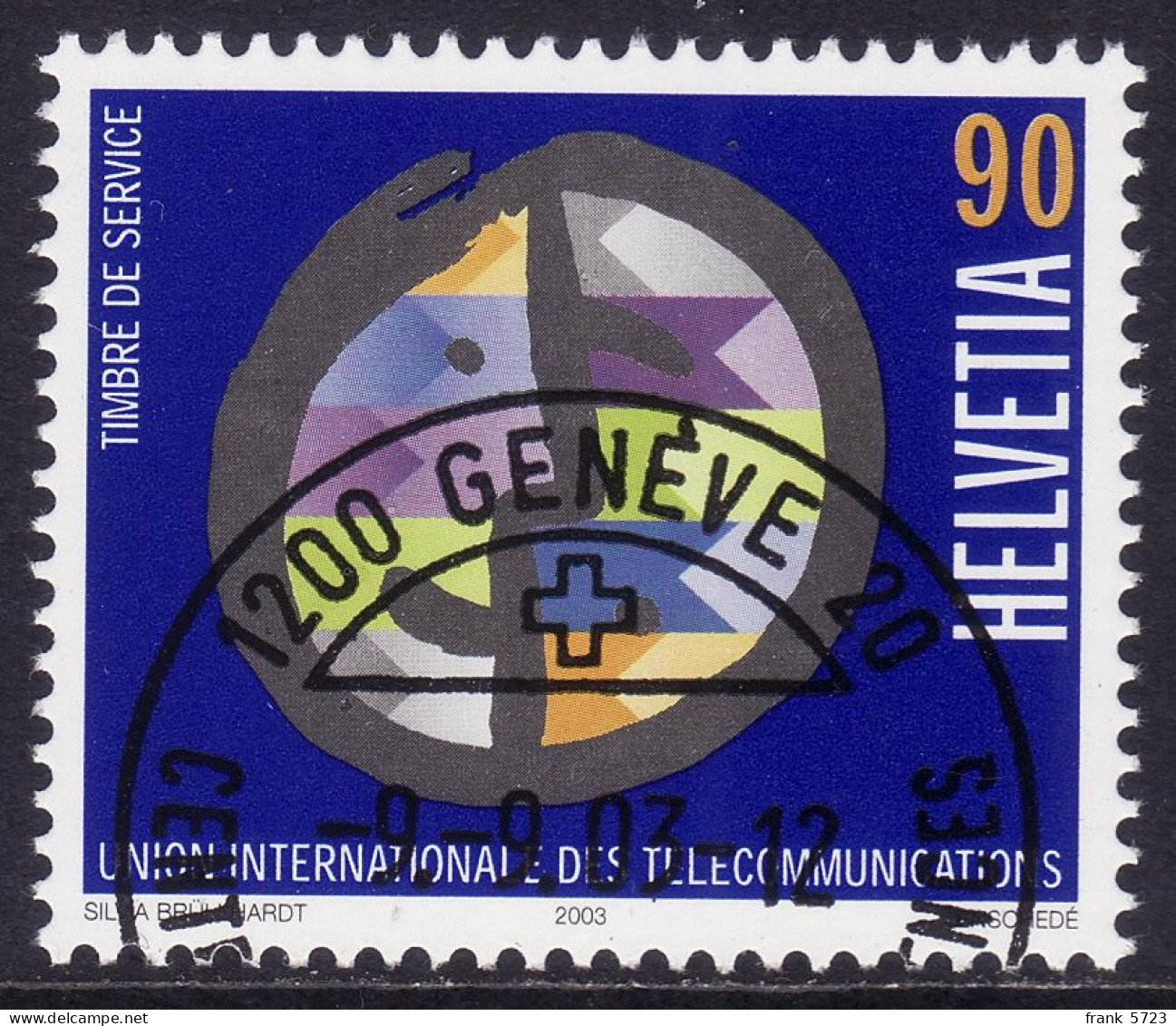 Schweiz: Dienstmarke UIT SBK-Nr. 18 (Die Informationsgesellschaft 2003) ET-gestempelt - Dienstmarken
