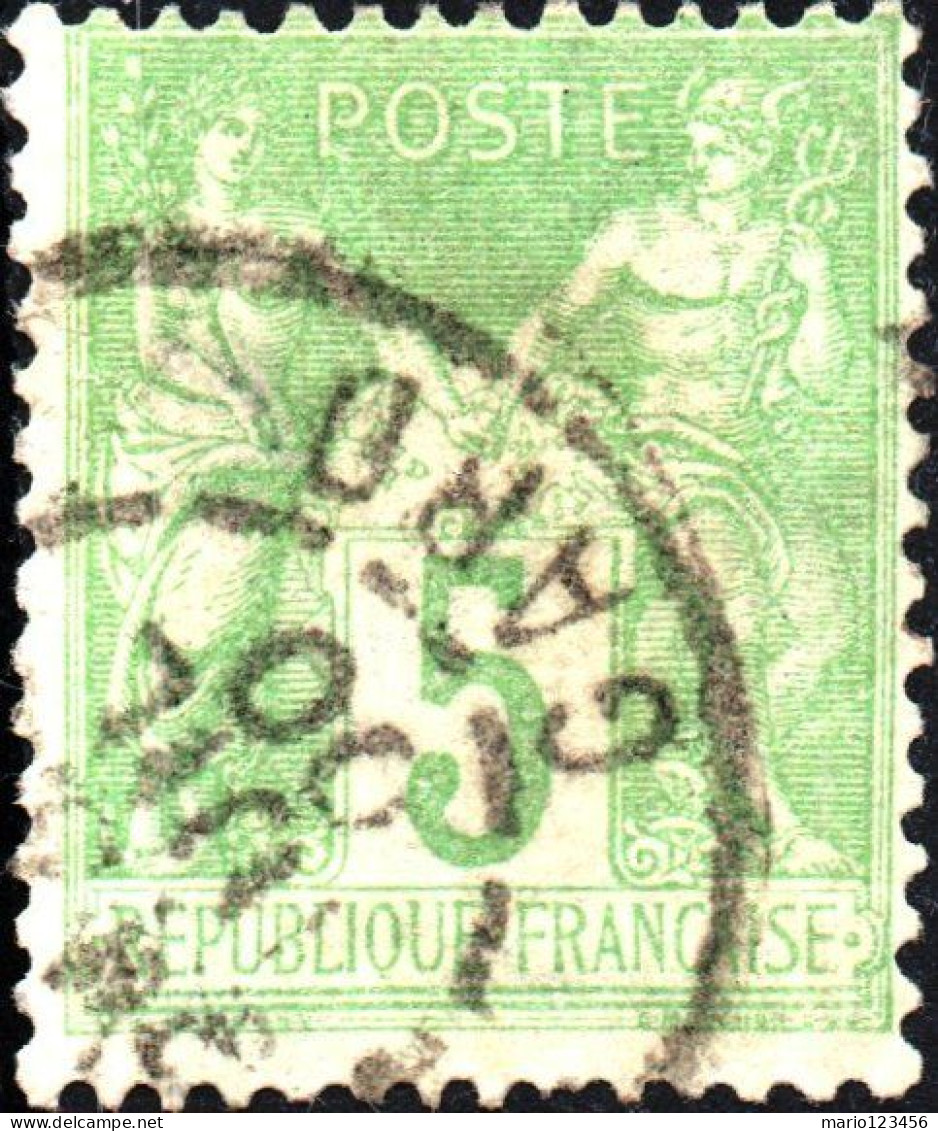 FRANCIA, FRANCE, TIPO “SAGE”, 5 C., 1898, FRANCOBOLLI USATI Yt:FR 102, Scott:FR 105 - 1898-1900 Sage (Tipo III)