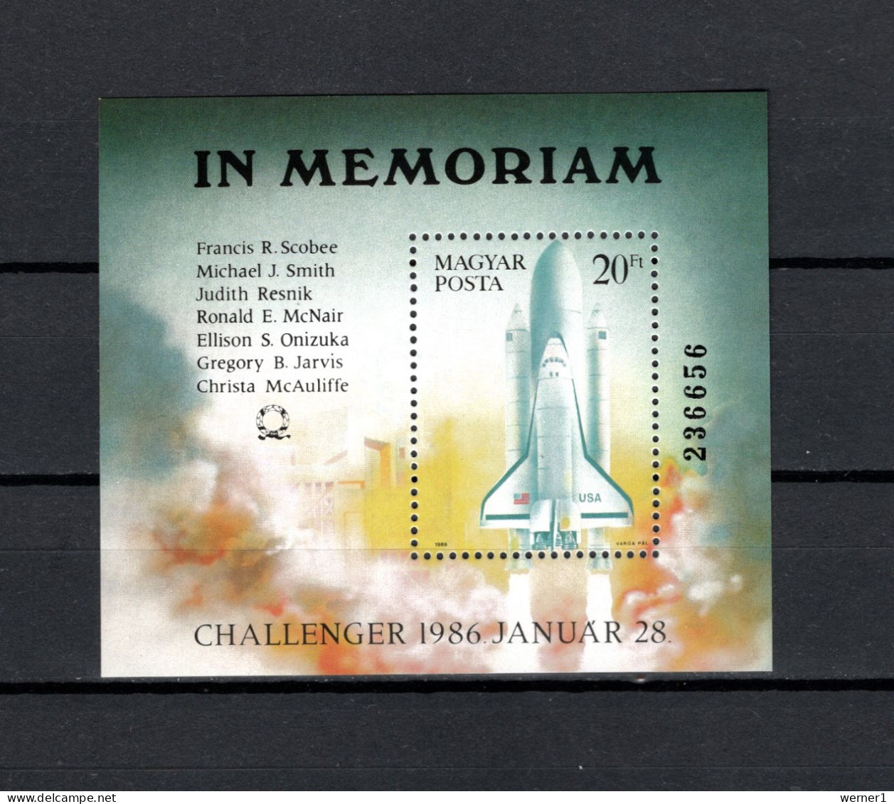 Hungary 1986 Space, Challenger S/s MNH - Europa